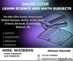 Online Tutor Science Math Chemistry Biology