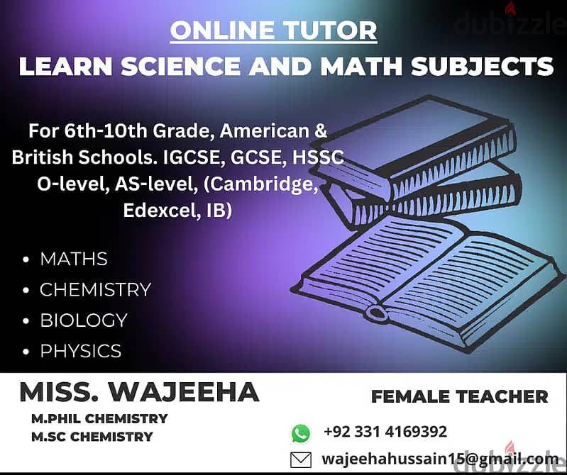 Online Tutor Science Math Chemistry Biology 0