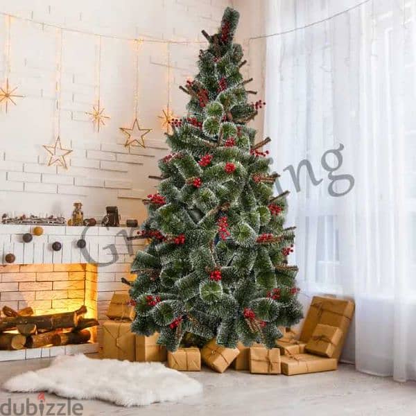 شجرة كريسماس  ٢١٠سم كثيف فاخر 210cm snowy christmas artificial tree 3