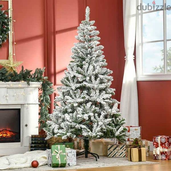 شجرة كريسماس ١٨٠ سم ثلجي كثيف مستورد 180 cm snowy christmas tree 0