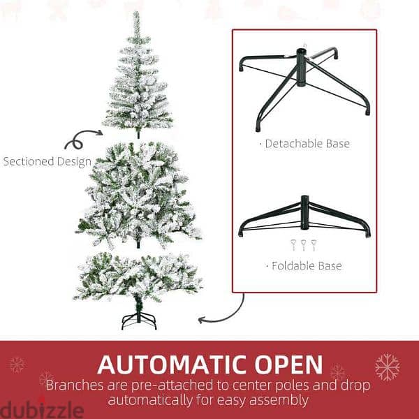شجرة كريسماس ١٨٠ سم ثلجي كثيف مستورد 180 cm snowy christmas tree 2