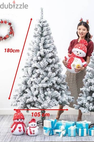 شجرة كريسماس ١٨٠ سم ثلجي كثيف مستورد 180 cm snowy christmas tree 4