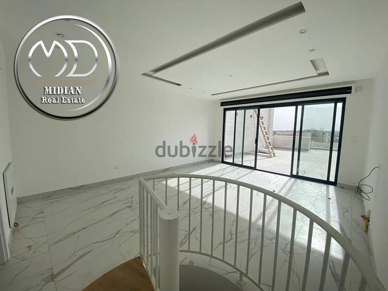 شقة دوبلكس جديدة فارغة للايجار خلدا طابق اخير مع روف مساحة 250م 6