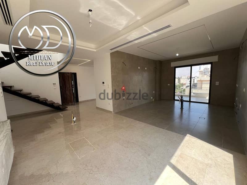 شقة دوبلكس طابق اخير مع روف للبيع الرابية مساحة 210م مع تراسات تشطيبات 1