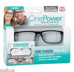 نظارة القراءة وحماية العين من الاشعة One Power Readers Glasses. شحن 0