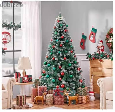 شجرة كريسماس ٢١٠ سم كثيف مستورد 210cm snowy christmas artificial tree