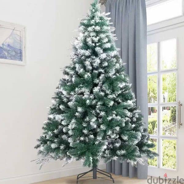 شجرة كريسماس ٢١٠ سم كثيف مستورد 210cm snowy christmas artificial tree 2