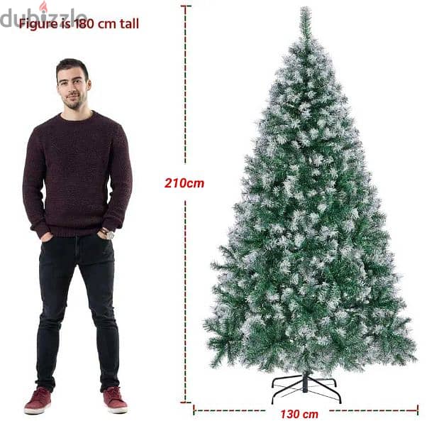 شجرة كريسماس ٢١٠ سم كثيف مستورد 210cm snowy christmas artificial tree 6