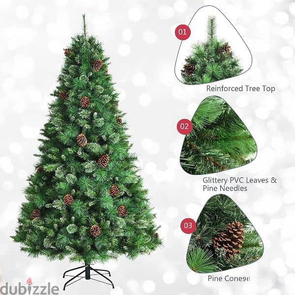 شجرة كريسماس ١٨٠ سم كثيف فاخر مستورد 180cm  Christmas artificial tree 1