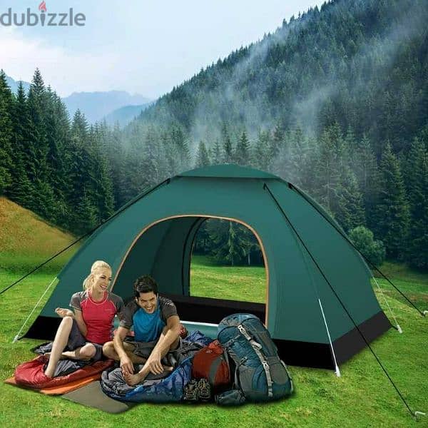 خيمة رحلات مع نوافذ فاخرة مستورد سعة ٤ أشخاص 4person camping tent 0