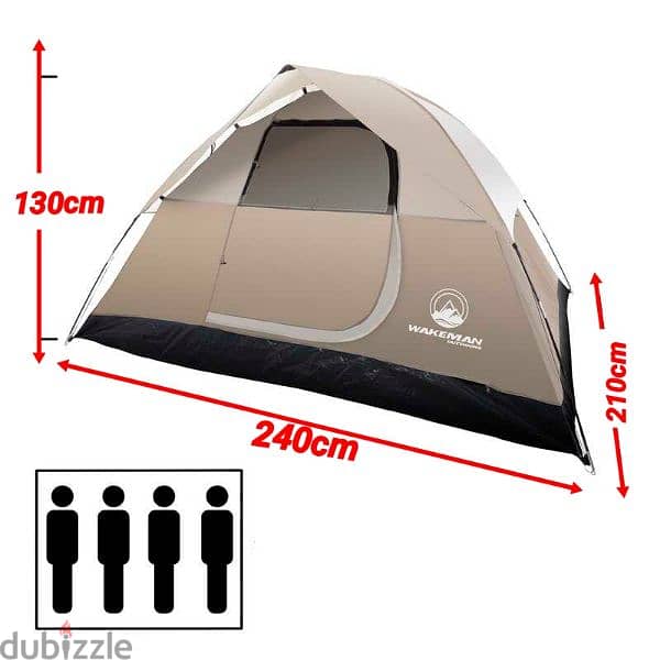 خيمة رحلات مع نوافذ فاخرة مستورد سعة ٤ أشخاص 4person camping tent 7