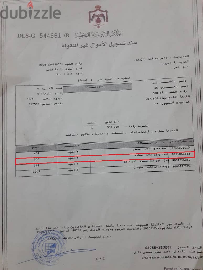 قطعة أرض 300 للبيع في جريبا / الزرقاء 3