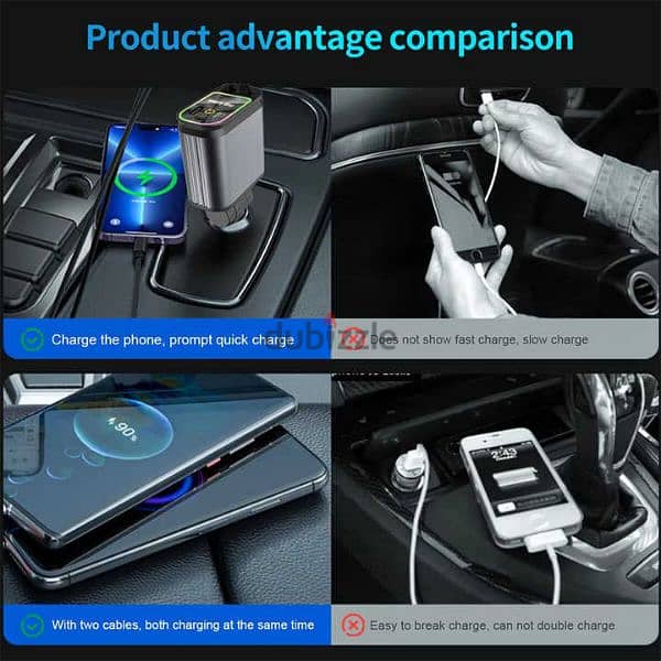 Wholesale Portable Retractable Car Charger 4 in 1 4