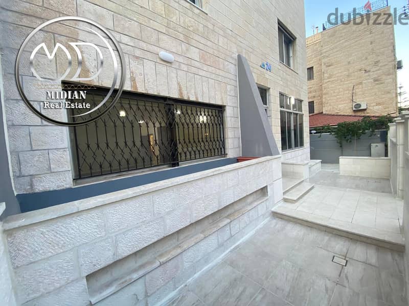 شقة ارضية طابقية فارغة للايجار الدوار السابع مساحة 220م 2