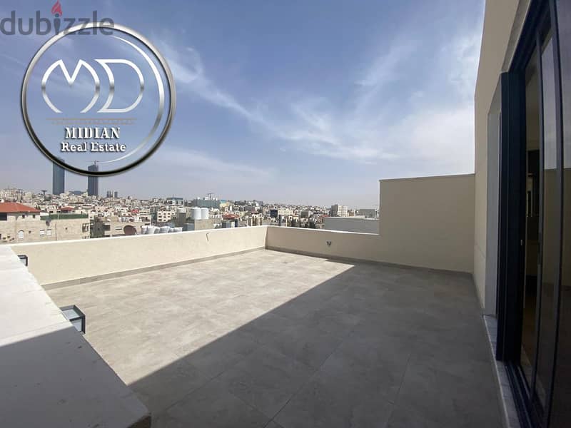 شقة دوبلكس جديدة طابق أخير مع روف للبيع ام اذينة مساحة 225م مع تراسات 11
