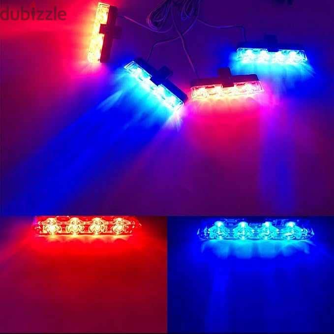 ضوء تنبيهي ١٢ فولت احمر ازرق 12v red blue strobe lights 9