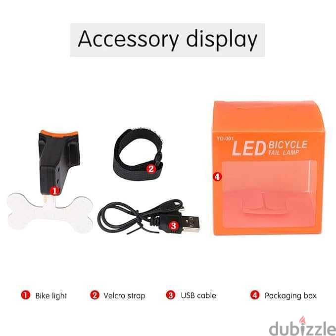 ضوء تنبيهي قابل للشحن للدراجات الهوائية usb bicycle tail light 8