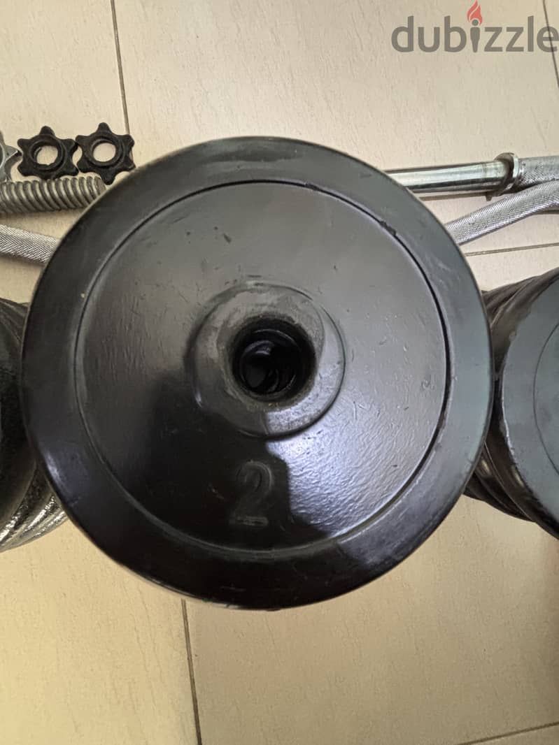 طقم اوزان 90KG السعر قابل للتفاوض بشكل ممتاز 5