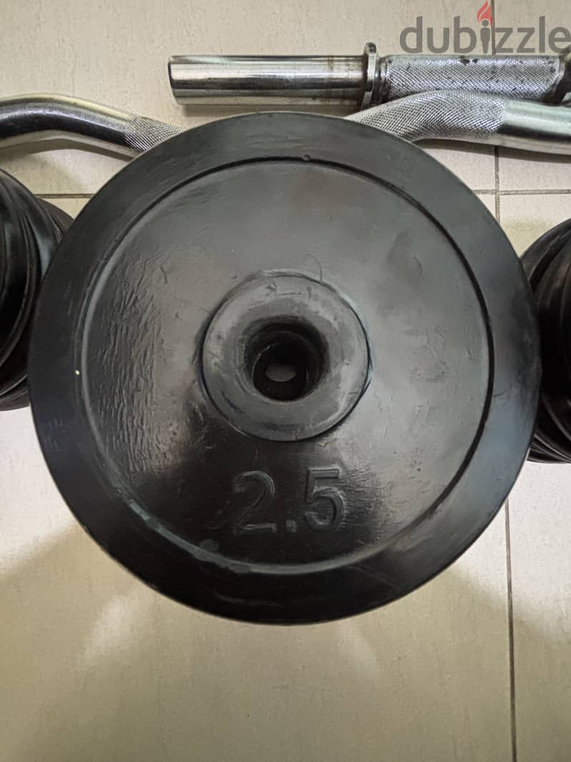 طقم اوزان 90KG السعر قابل للتفاوض بشكل ممتاز 7