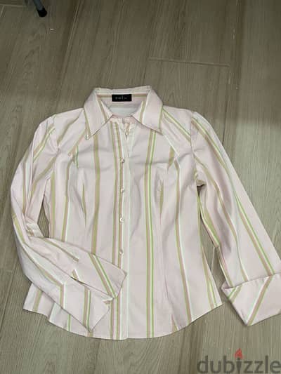 Oui set-pink & pistachio striped  / الوان باستيل ناعمه و مخططة قطعةY2k