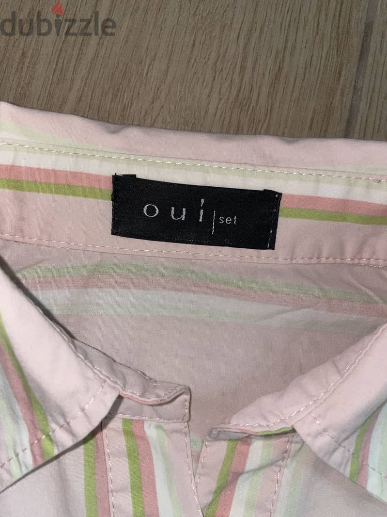 Oui set-pink & pistachio striped  / الوان باستيل ناعمه و مخططة قطعةY2k 1