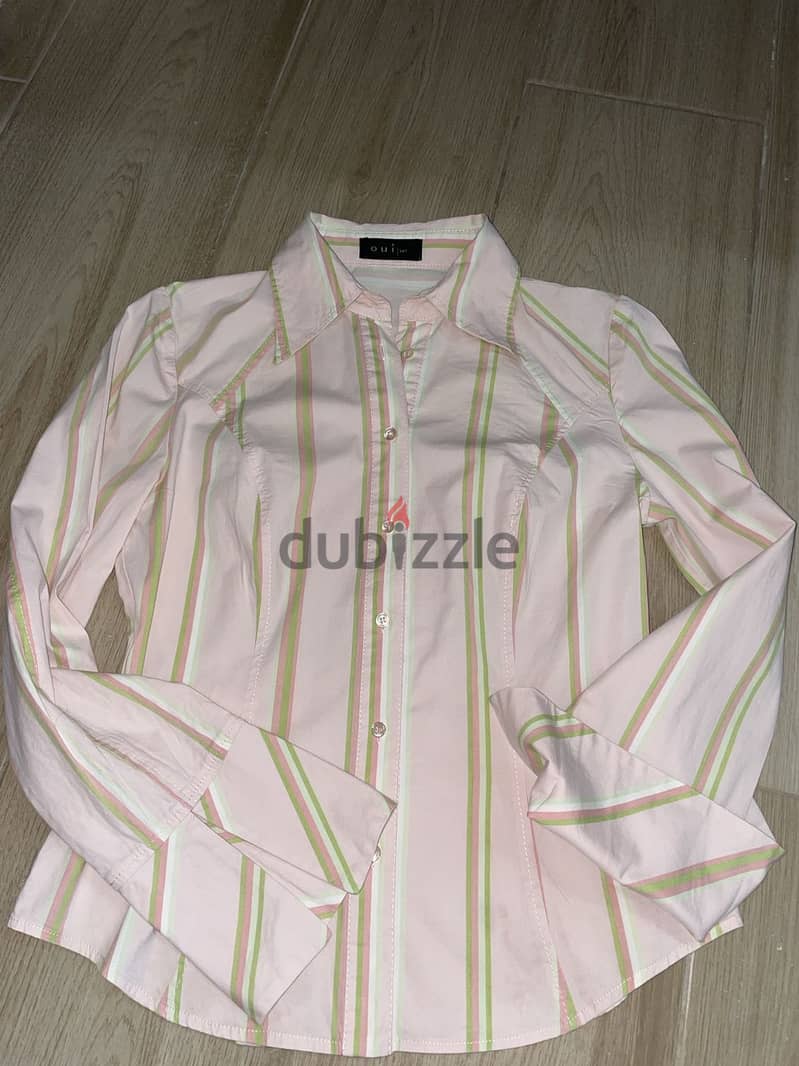 Oui set-pink & pistachio striped  / الوان باستيل ناعمه و مخططة قطعةY2k 5