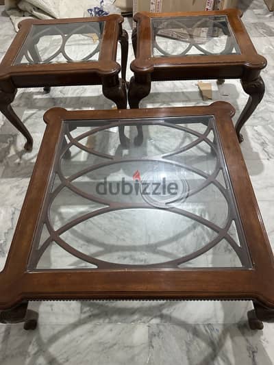 Center table with two side tables