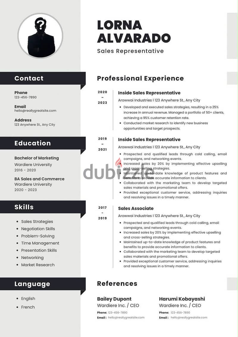 تصميم cv ATS 6
