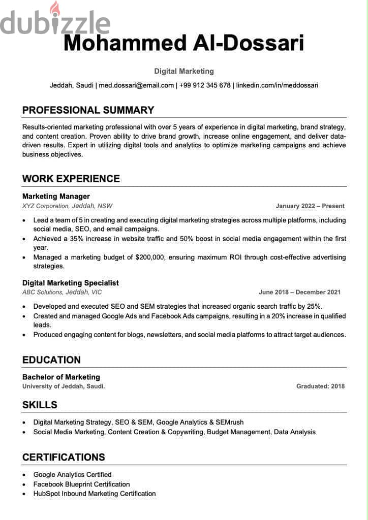 تصميم cv ATS 14